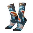 thumbnail image 1 of Balery Cute Koi Fish Serenity Calcetas Largas con Estampado para Hombre y Mujer – Suaves y Transpirables, Talla Única (US 5-11), 1 of 6