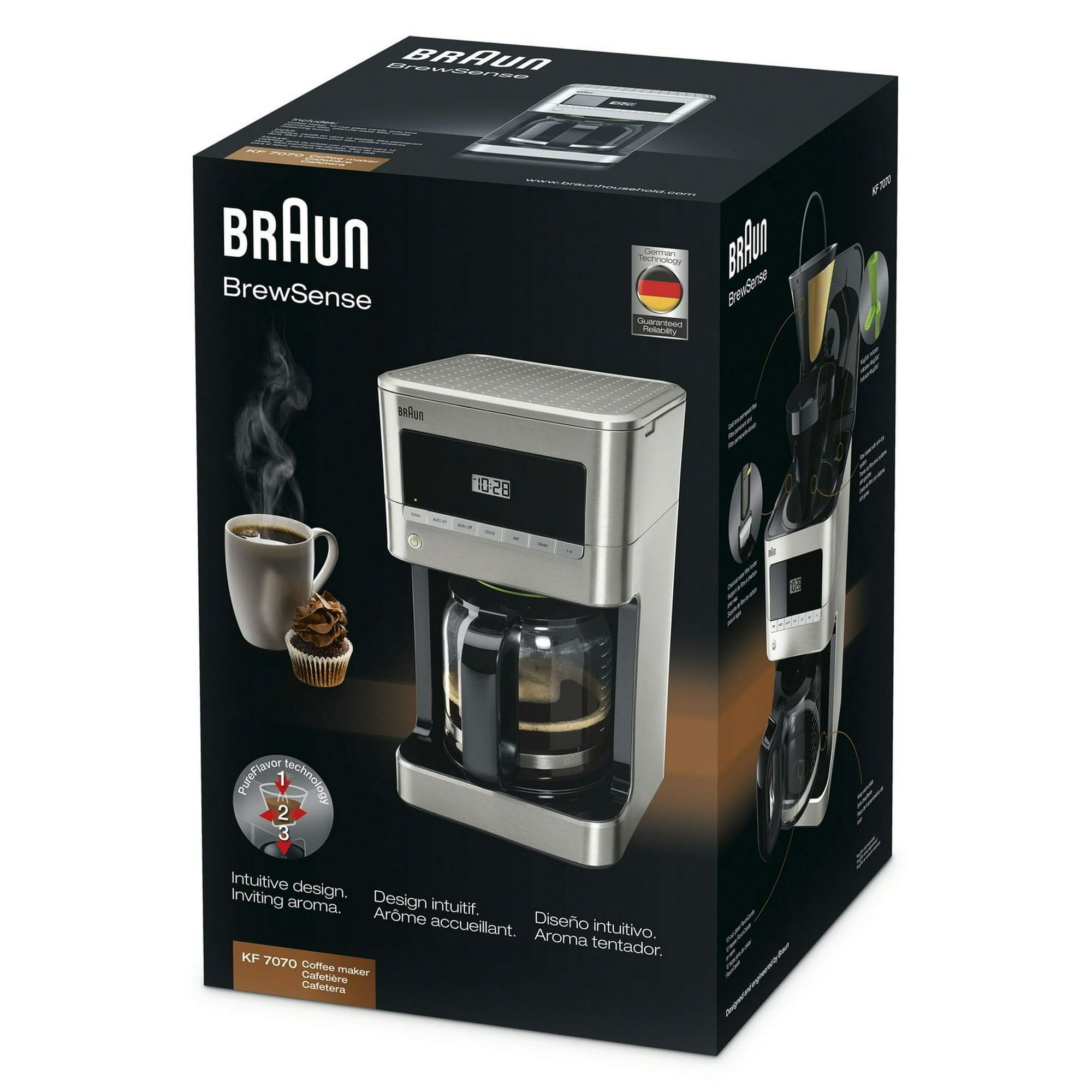 Braun BrewSense Drip Coffee Maker 12 Cup KF7070, 12-cup
