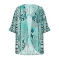 thumbnail image 5 of UVEASISHA Women's Kimonos for Summer,Womens Beach Boho Chiffon Kimono Cardigans Sheer Open Front Cover Ups Tops Dressy Hawaiian Vacation,Blue,M, 5 of 5