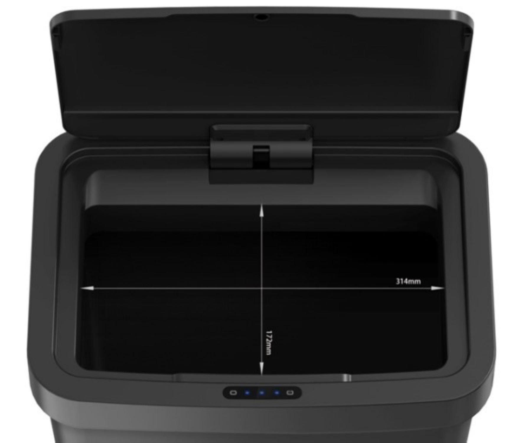 Mainstays Kitchen Automatic Trash Can, 13.2 Gallon Plastic Motion Sensor Garbage Bin, Black