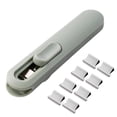 thumbnail image 2 of Portable Binder Clip Staple, Push Clip Device with 108 Reusable Clips, Multifunctional Handheld Paper Clamp for Office and Schol, Reusable Document Fastener (Green, 12*2.5*1.3 Cm), 2 of 9