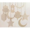 thumbnail image 1 of 9 Piezas Adornos Colgantes de Madera Decoración Hueca Ramadán Kareem Luz de Viento Estrella Luna Adorno Colgante Happy Eid Colgante para Decoraciones de Fiesta Rojo Verde, 1 of 5