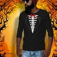 thumbnail image 3 of Tuxedo Skeleton Costume Black Adult Long Sleeve T-Shirt - Medium, 3 of 6