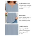 thumbnail image 4 of Women's Plus Size Tank Top with Keyhole Neckline Summer Relaxed Fit Blue Gray 3X Chiffon Sleeveless Tops Embellished Front for Casual Outfits, 4 of 7