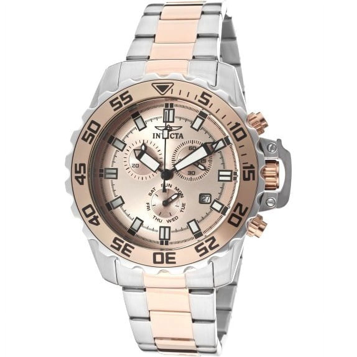 Invicta Men's 13627 Pro Diver Quartz Chronograph Rose Gold Dial Watch