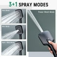 thumbnail image 6 of 13-Inch Shower Heads with Multi-Function Handheld Sprayer Combo, 3-Way Metal Extended Diverter with Holder and Metal Adjustable Curved Shower Extension Arm, Extra Long Hose Matte Black, 6 of 7