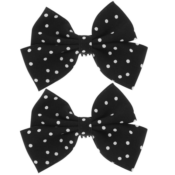 SOPOTUTU 1Pair Black Alloy Rhinestone Bow Shoe Clips Decorative Clip on Shoe Accessories