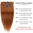 thumbnail image 3 of Aorsher Clip in Hair Extensions Remy Human Hair for Women Silky Straight Human Hair Clip in Extensions 100grams 7pieces 24inch Copper, 3 of 10