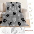 thumbnail image 5 of Pet Paw Printed Blanket Soft Cozy Warm Throw Blanket for Couch, Plush Fuzzy Flannel Fleece Blankets for Sofa, Modern Black Grey Watercolor Dog Claws Bed Blankets Lightweight Gifts for Women, 40"x50", 5 of 9