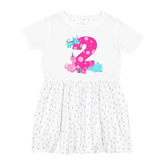 Inktastic Dinosaur Party-second Birthday Girls Toddler Dress