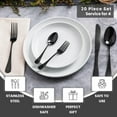 thumbnail image 3 of Sol Living 20 Piece Silverware Flatware Set Stainless Steel Utensils Cutlery Set - Service for 4 - Dishwasher Safe Beads - Shiny, 3 of 5