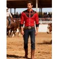 thumbnail image 3 of COOFANDY Men's Western Shirts Embroidered Cowboy Shirt Long Sleeve Slim Fit Halloween Shirts, 3 of 6