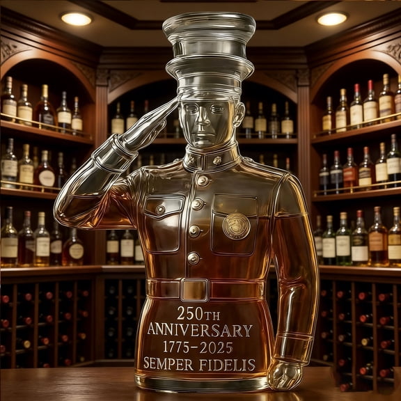 250th Anniversary Decanter, Commemorative Whiskey Decanter 1776-2026, 250 USA Anniversary Decanter, Crystal Glass Military Tribute Bottle, 250 Anniversary Whiskey Bottle for Collectors