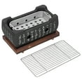 thumbnail image 2 of Mini Charcoal Barbeque Grill, Portable Table Top Japanese Grill Barbeque Food Charcoal Stove With Solid Wood Tray, Home Party Accessories BBQ Tools For Kabob Yakitori, 2 of 8