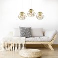 thumbnail image 3 of Rattan Light Fixtures Ceiling Hanging Light Luxury Dining Room Metal Gold Rattan Light Hanging Pendant Light Plug In, 3 of 4