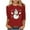 Red, variant on successthop Womens Christmas Tops Funny Graphic Snowman Plus Size 3/4 Sleeve Clothes Oversized Crewneck Party Shirt