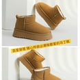 thumbnail image 5 of Luxury Winter Women Short Plush Warm Snow Boots Casual Shoes New Suede Fur Chelsea Ankle Boots Flats Platform Ladies Shoes (brown,36), 5 of 6