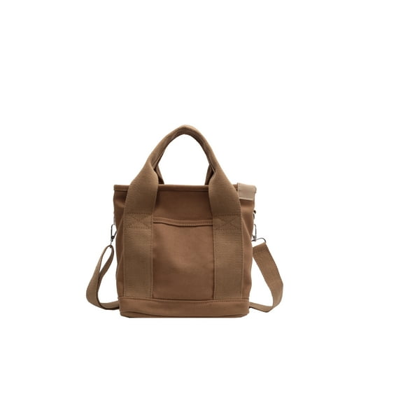 Zhuge Large Capacity Multi-Pocket Handbag Canvas Tote Purses Crossbody Bag for Women Japanese Handmade Tote Crossbody Bag, Coffee