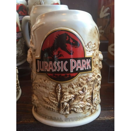 universal studios jurassic park large stein beer ceramic coffee mug
