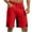 Red, variant on Erwazi Men's Solid Color Elastic Waistband Cargo Shorts Casual Shorts with Zipper Pockets