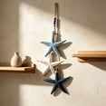thumbnail image 4 of Tyidzon Coastal Wooden Starfish Wall Art Mediterranean Hanging Ornament with Rope, Beach Home Decor for Living Room Bathroom, 4 of 6