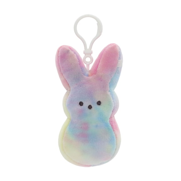 PEEPS® Rainbow-Colored Bunny Plush Backpack Clip Toy for Easter