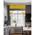 thumbnail image 3 of Yellow White Wood Swag Valances for Windows, Small Curtains Drapes, Black Farmhouse Village Rural Lodge Kitchen Window Curtains Over Sink Window Treatment Valance for Bedroom/Bathroom 56"x36", 3 of 5