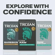 Trojan Raw Thinnest Latex Lubricated Condoms, 3 Count