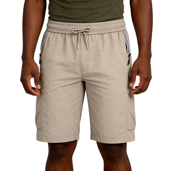 EaskTriop Men's Casual Shorts Elastic Waist Drawstring Summer Sports Shorts Quick Dry Lightweight Comfort Shorts with Zipper Pockets
