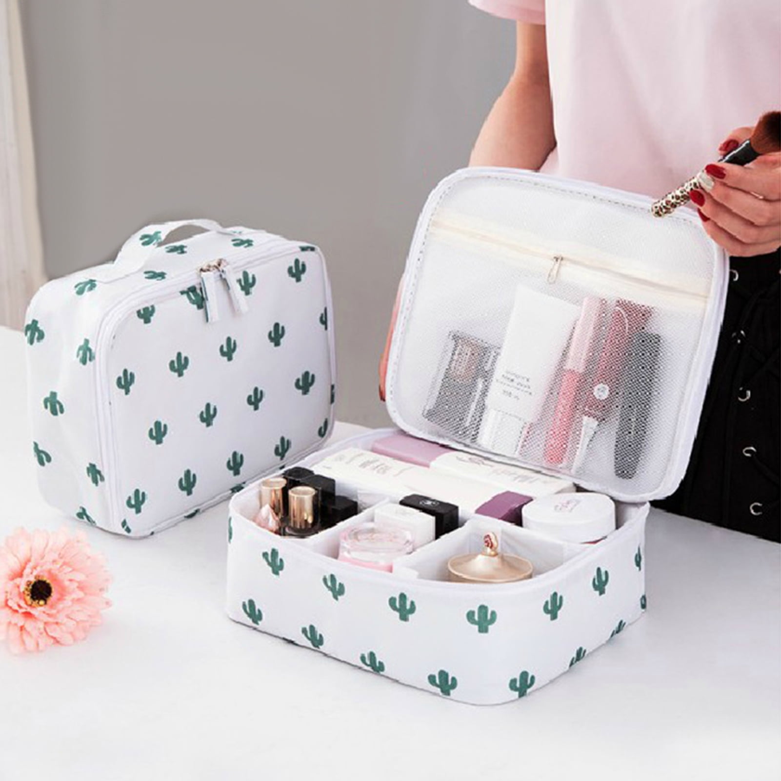 Makeup Bag Cosmetic Bag for Women Cosmetic Travel Makeup Bag Large Travel Toiletry  Bag for Girls Make Up Bag Brush Bags Reusable Toiletry Bag Christmas Gift 