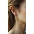 thumbnail image 4 of 14K Yellow Gold Plated Caged with Crystals from Swarovski Rose Lever Back Earrings, 4 of 7