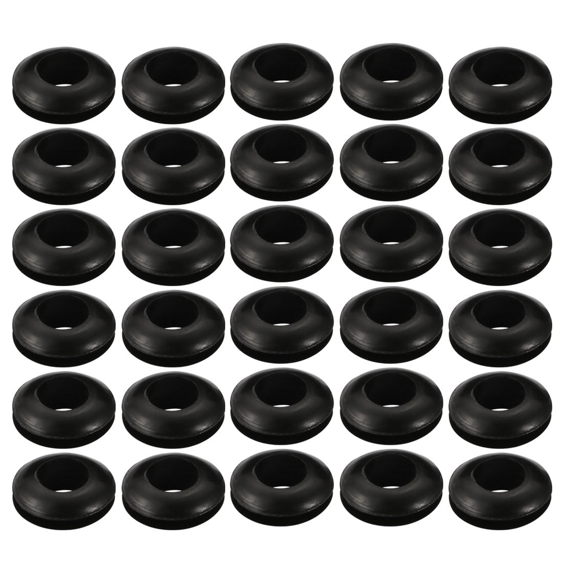 30pcs Wire Protective Grommets Black Rubber 8mm Double Sided Grommet