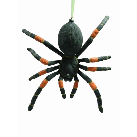 OnHoliday Orange and Black 8 inch Tarantula Spider Holloween Christmas Tree Ornament