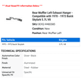thumbnail image 2 of Rear Muffler Left Exhaust Hanger - Compatible with 1970 - 1972 Buick Skylark 5.7L V8 1971, 2 of 2
