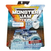 Monster Jam, Fire & Ice Grave Digger Monster Truck, Die-Cast Vehicle, Walmart Exclusive, 1:64 Scale