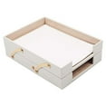 thumbnail image 2 of Leather Desk Set, 10 Pieces, Double Document Tray, Desk Organizer (White), 2 of 4