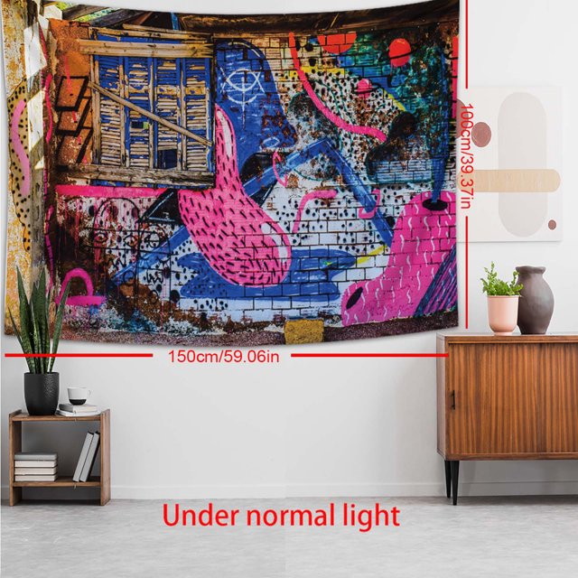 Hot6sl Ofertas de La Semana Tapiz de Arte Graffiti para Decoración de La Habitación Del Hogar, Colgante de Fondo, Tapiz de Cabecera