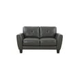 thumbnail image 3 of Porter Designs Trento Top Grain Leather Loveseat - Gray, 3 of 3