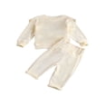 thumbnail image 4 of Newborn Baby Girls 2Pcs Outfits Ruffle Pullovers Tops Bow Long Pants Clothes Sets, 4 of 6