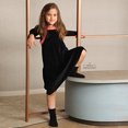 thumbnail image 4 of Conjunto de invierno para niñas adolescentes, niños y niñas, conjunto de ropa para niñas, vestido, faldas para niñas modestas, ropa de otoño e invierno de terciopelo negro, 4 of 5