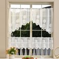 thumbnail image 4 of 2pcs Lace Half Sheer Window Panels Breathable Curtains kitchen Valance Rod Pocket For Bedroom Living Room Decoration, 4 of 9