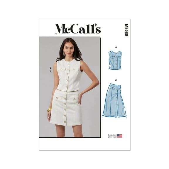 McCall's Sewing Pattern 8586 - Misses' Top and Skirt in Two Lengths, Size: K5 (8-10-12-14-16)
