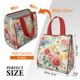 thumbnail image 3 of Pioneer Flower Floral Print Pattern Insulated Lunch Bag for Women & Adults,Large Portable Soft Cooler Lunch Bag,Thermal Food Storage Tote with Pearl Cotton,8.66L,8.75x5.75x9.5 Inch, 3 of 6