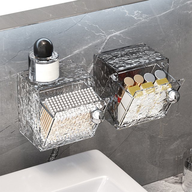 onlyliua Ofertas Especiales Organizador de Pared de Algodón Cosmético, Caja de Almacenamiento para Algodón Desmaquillador, Caja de Almacenamiento para Algodón Quitauñas, Material Verde Abierto Renova