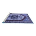 thumbnail image 2 of Ahgly Company Machine Washable Indoor Round Oriental Blue Industrial Area Rugs, 3' Round, 2 of 4