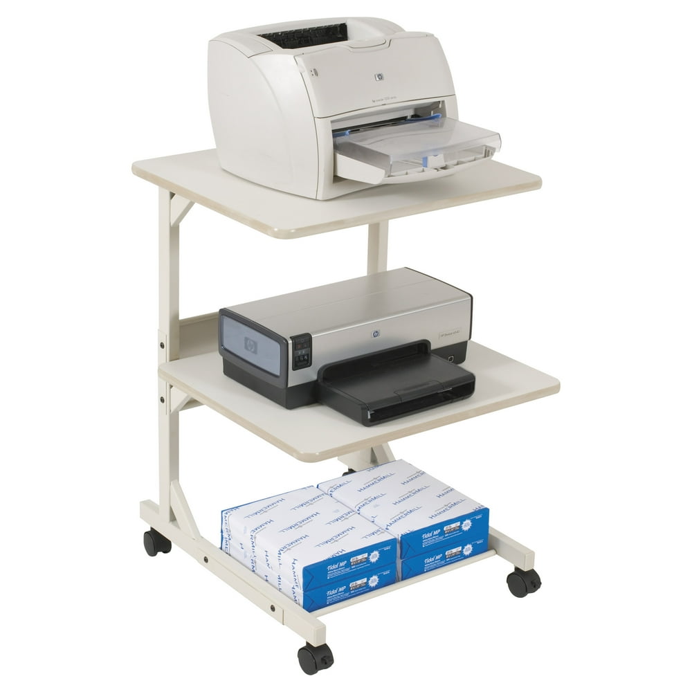 BALT Dual Laser Printer Stand, ThreeShelf, 24w x 24d x 33h, Gray