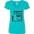 thumbnail image 3 of Inktastic Ovarian Cancer I Wear Teal Ribbon Tribute Women's V-Neck T-Shirt, 3 of 5