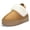 Brown, variant on Women's Faux Fur Platform Slippers Fuzzy Lined Clog Slippers with Elastic Heel Strap Anti-Slip Indoor Shoes Brown 6