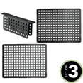 thumbnail image 2 of mDesign Plastic Kitchen Sink Protector Set, Slotted Design, Set of 3 - Black, 2 of 9