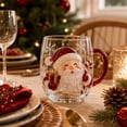 thumbnail image 5 of Christmas Themed Glass Mug with Handle, Christmas Motif Glass Coffee Cup, Santa Reindeer Christmas Tree Snowman Embossed Holiday Drinking Glass, Thickened Clear Glass Festive Winter Beverage Mug, 5 of 8
